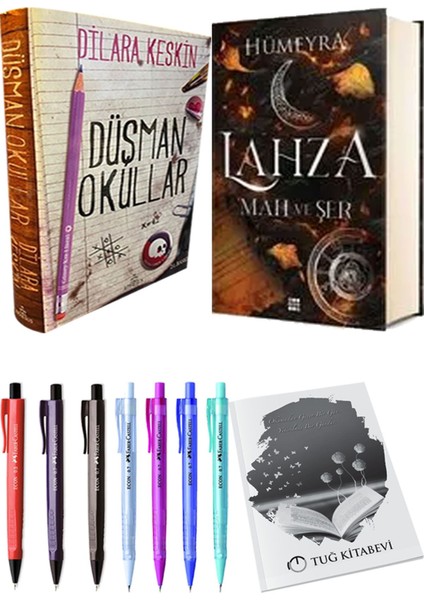 Lahza 1 Mah ve Şer Ciltli ve Ephesus Düşman Okullar 1 Ciltli Dilara Keskin 2'li Set + Hediyeli