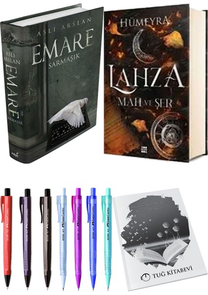 Lahza 1 Mah ve Şer Ciltli ve Emare Sarmaşık Ciltli Aslı Arslan 2'li Set + Hediyeli