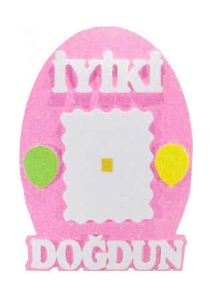 Iyi Ki Doğdun Resimli Pembe Strafor Süs