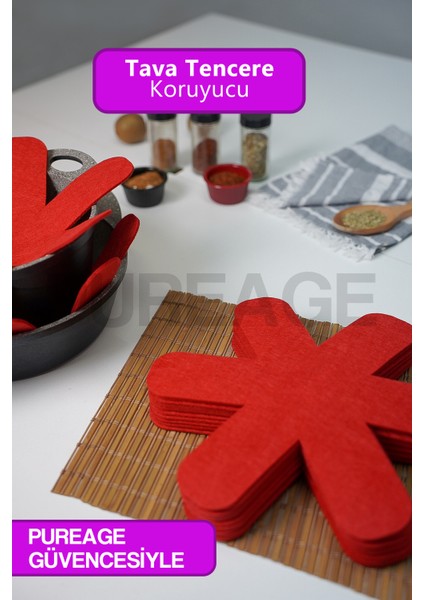 Kalın Tava Tencere ve Borcam Koruyucu Çizdirmez Keçe 9'lu Set