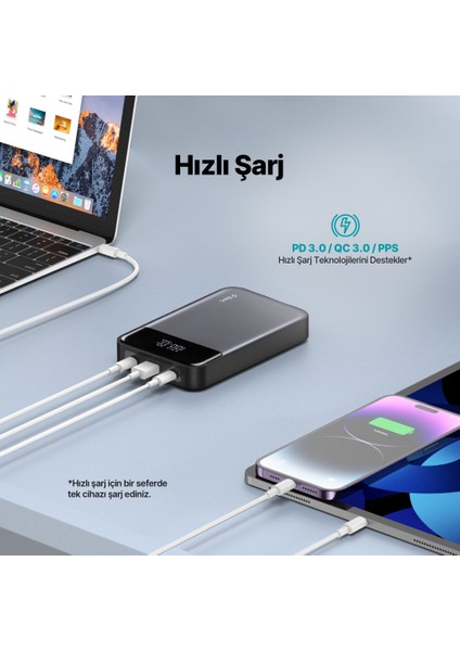 Recharger Pro LCD 20.000MAH Pd 130W Taşınabilir Hızlı Şarj Aleti/powerbank 2BB218