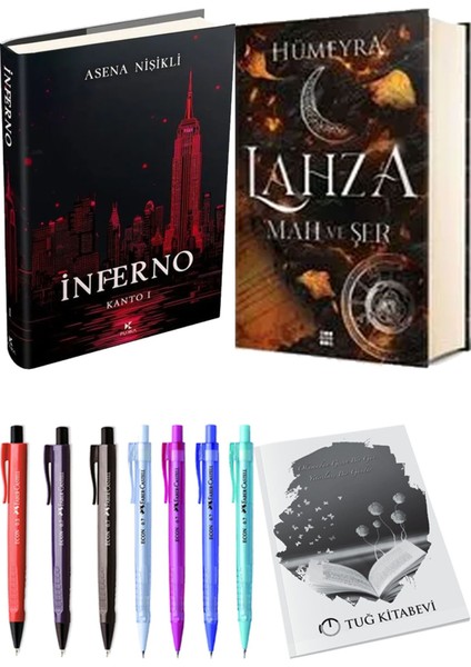 Lahza 1 Mah ve Şer Ciltli ve Inferno Kanto I Ciltli Asena Nişikli 2'li Set + Hediyeli