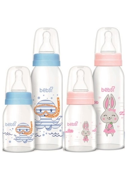 Cam Biberon Seti (Mavi - Pembe) (250ML+125ML) (Karma 2 Li Set)