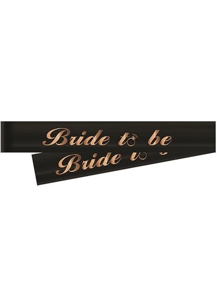 Bride To Be Rose Gold Yaldızlı Siyah Kuşak