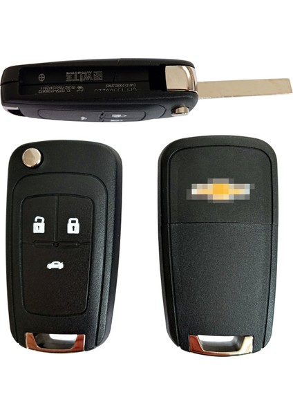 Chevrolet Cruze Uyumlu Anahtar Kabı Kumanda Kabı Oto Anahtarlık Vidalı Logolu