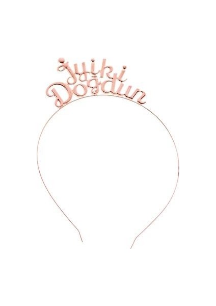 Iyi Ki Doğdun Rose Gold Metal Taç