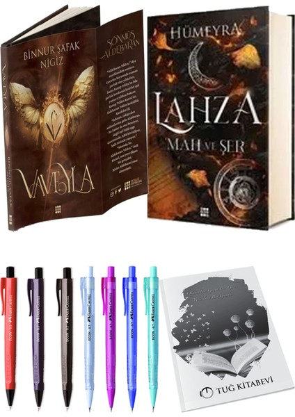 Lahza 1 Mah ve Şer Ciltli ve Vaveyla 1 Sönmüş Ciltli Binnur Şafak Nigiz 2'li Set + Hediyeli