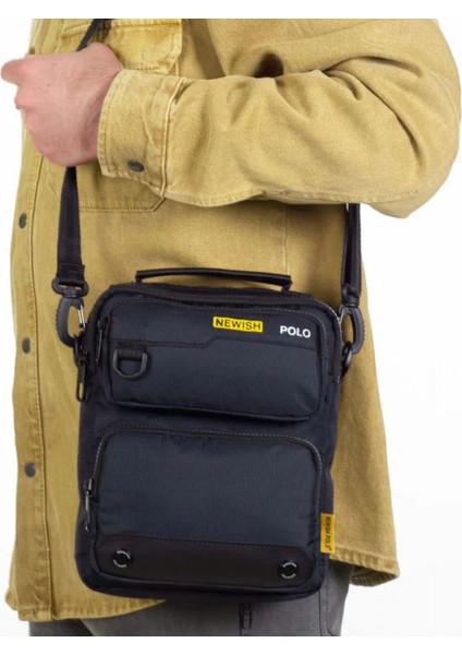 Imperteks Kumaş Su Geçirmez El ve Omuz Çantası Çok Fonksiyonlu Unisex Çanta Lacivert FC867