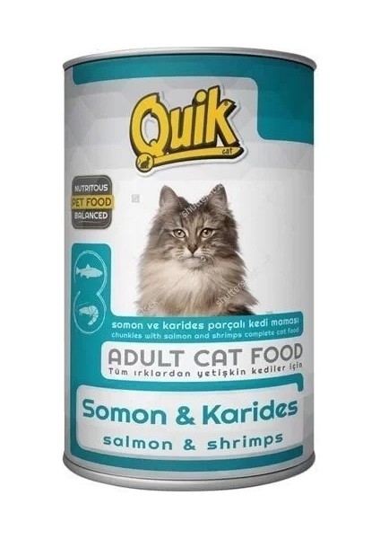 Populermarketim - Quik Somon ve Karidesli Konserve Kedi Maması 415 gr