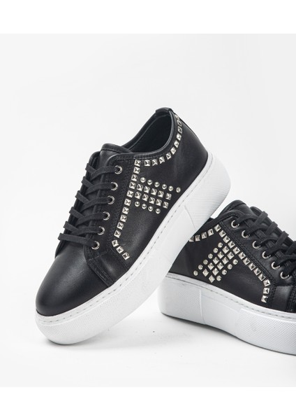 Shoes Kadın Siyah Deri Sneaker