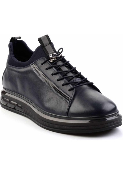 Lacivert Floter Deri Erkek Sneaker E01585756540 modelleri