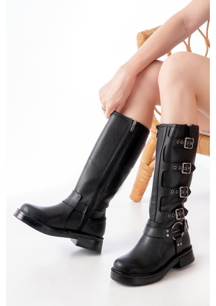 Siyah Düz Topuklu Günlük Binici ÇIZME02-346BAYAN Çizme fiyatları