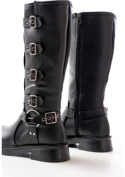 Siyah Düz Topuklu Günlük Binici ÇIZME02-346BAYAN Çizme fırsatları