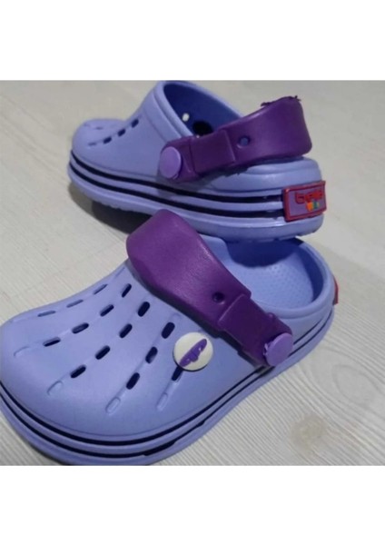 Yeni Sezon Cross Model Rahat Taban Çocuk Lila Renkli Terlik