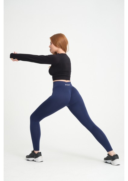 Kalçası Büzgülü Push Up Kalça Şekillendirici Tayt Seamless Fitness Yoga Yüksek Bel Spor Tayt