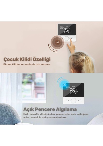 Wifi Kablosuz Akıllı Oda Termostatı ( Tuya - Smart Life Uyumlu)