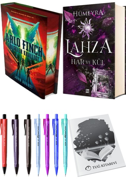 Lahza 2 Har ve Kül Ciltli ve Arlo Finch Gölgeler Krallığı Ciltli John August 2'li Set + Hediyeli