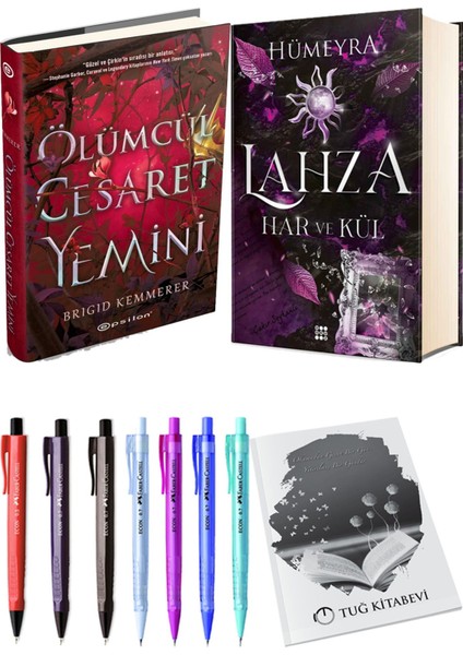 Lahza 2 Har ve Kül Ciltli ve Ölümcül Cesaret Yemini Ciltli Brigid Kemmerer 2'li Set + Hediyeli