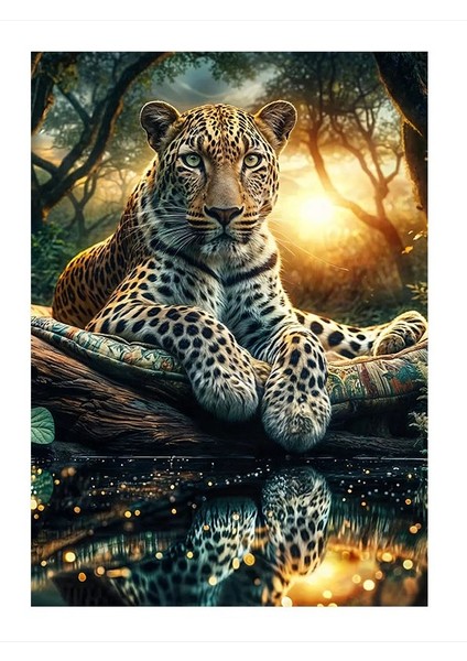Ormandaki Asil Leopar Mdf Tablo 18cm X 27cm