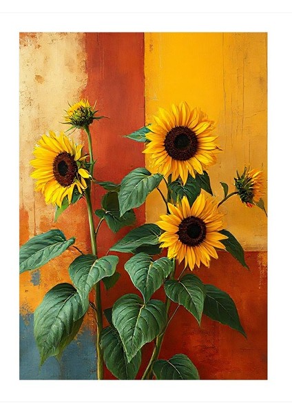 Sarı Ayçiçeği Buketi Art Mdf Poster 35cm X50cm