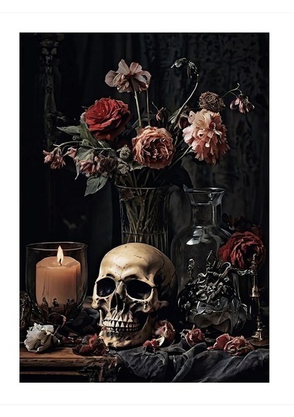 Memento Mori Ölümü Hatırla Dekoratif Mdf Tablo 25cmx 35cm
