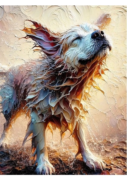 Silkelenen Köpek Art Mdf Tablo 35cm X50cm