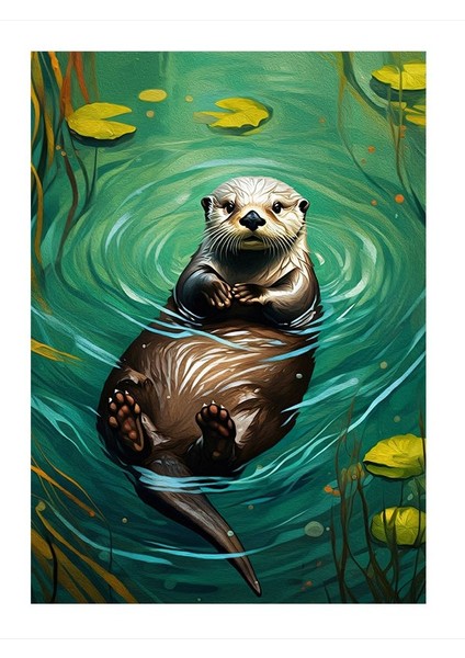 Gölde Su Samuru Dekoratif Mdf Tablo 35cm X50cm