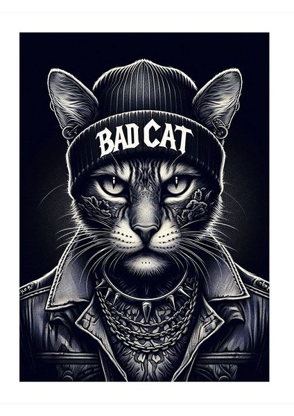 Kötü Kedi Art Mdf Poster 25cmx 35cm
