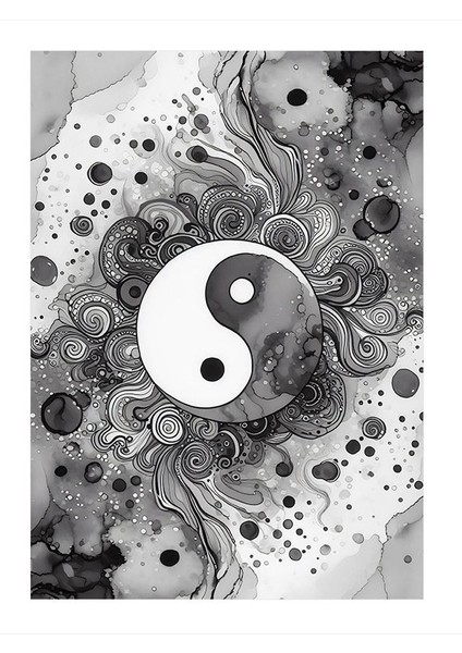 Yin Yang Deseni Mdf Poster 25cmx 35cm