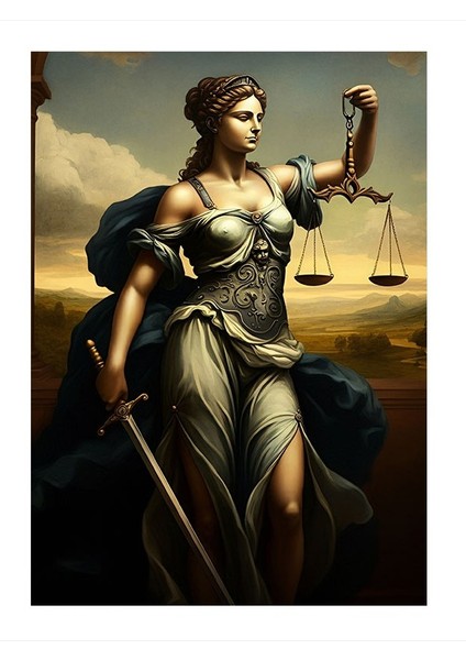 Adalet Heykeli Art Mdf Poster 35cm X50cm