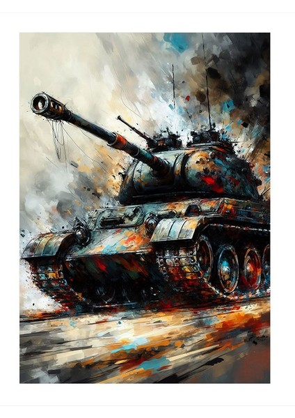 Savaş Tankı Art Mdf Poster 25cmx 35cm