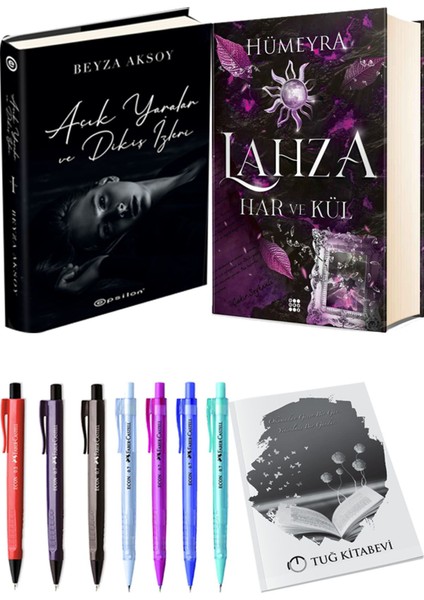 Lahza 2 Har ve Kül Ciltli ve Açık Yaralar ve Dikiş Izleri Ciltli Beyza Aksoy 2'li Set + Hediyeli