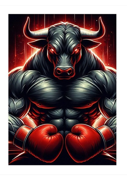 Boksör Boğa Art Mdf Poster 18cm X 27cm
