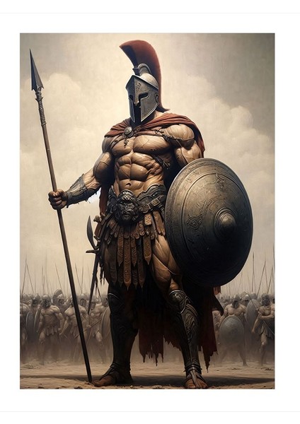 Mızraklı Spartalı Mdf Tablo 18cm X 27cm