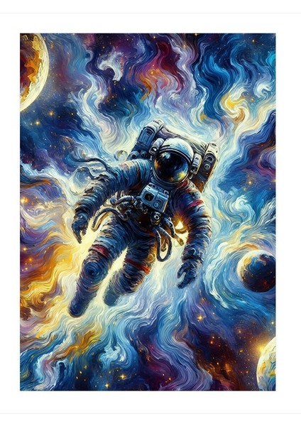 Galakside Astronot Art Mdf Poster 25cmx 35cm