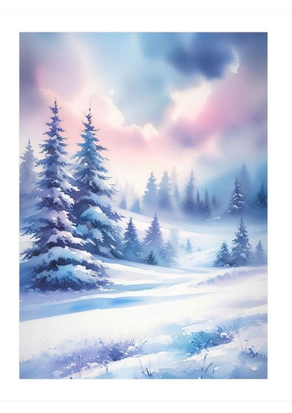 Karlı Orman Mdf Poster 35cm X50cm