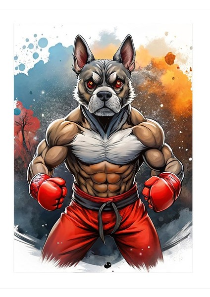 Boksör Köpek Art Mdf Poster 25cmx 35cm