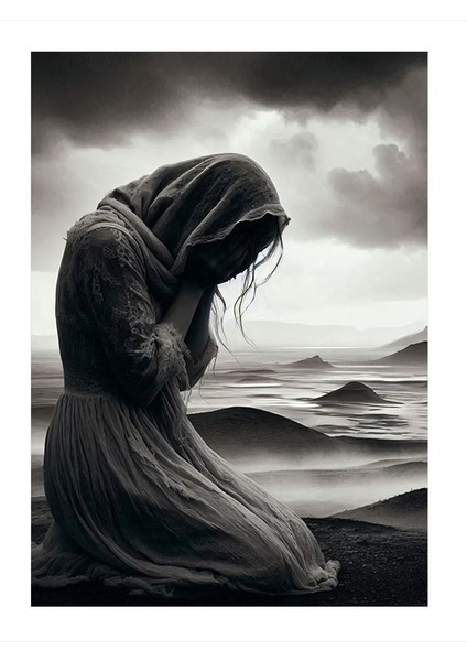 Yas Tutan Kadın Mdf Poster 25cmx 35cm