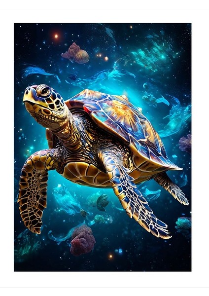 Deniz Kaplumbağası Mdf Tablo 25cmx 35cm