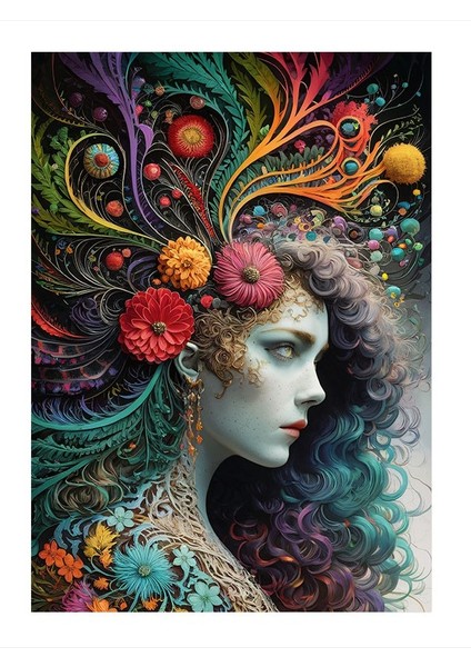 Renkler Ve Kadın Modern Mdf Tablo 25cmx 35cm