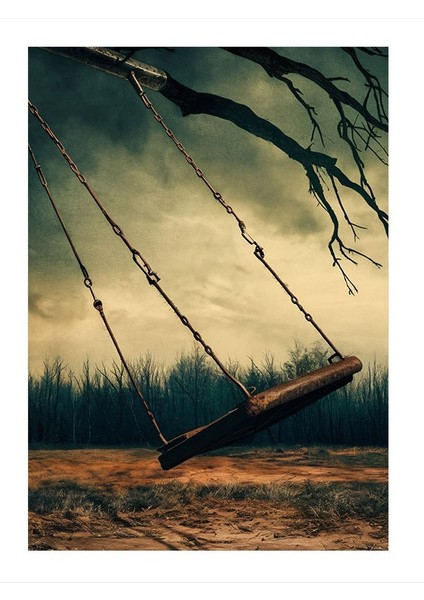 Fırtınada Salıncak Ve Kuru Ağaç Tasarım Mdf Tablo 35cm X50cm