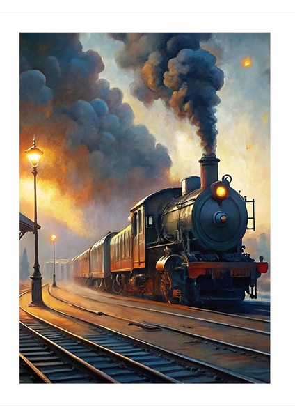 Buharlı Tren Manzarası Mdf Tablo 25cmx 35cm