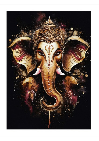 Ganesha'nın Işıltısı Model Mdf Tablo 35cm X50cm