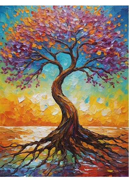 Renkli Ağaç Art Mdf Poster 25cmx 35cm