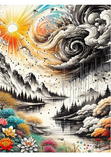 Doğa Fırtınası Tasarım Mdf Tablo 25cmx 35cm