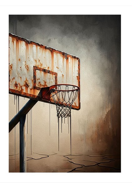 Paslı Basket Potası Dekoratif Ahşap Tablo 35cm X50cm