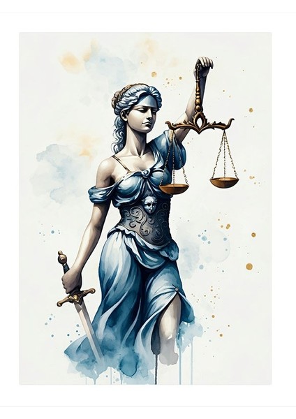 Adalet Tanrıçası Mdf Poster 18cm X 27cm