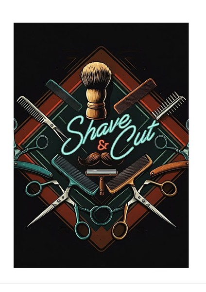 Berber Malzemeleri Dekoratif Mdf Tablo 25cmx 35cm