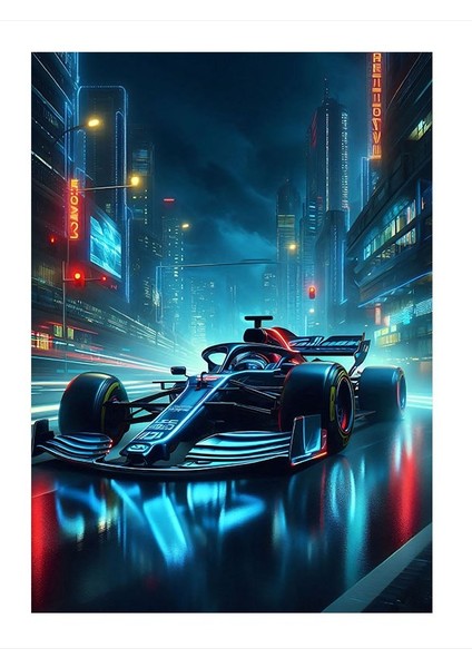 Neon Formula 1 Art Mdf Poster 35cm X50cm