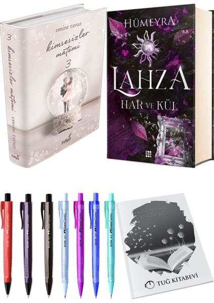 Lahza 2 Har ve Kül Ciltli ve Kimsesizler Matemi 3 Ciltli Emine Tavuz 2'li Set + Hediyeli